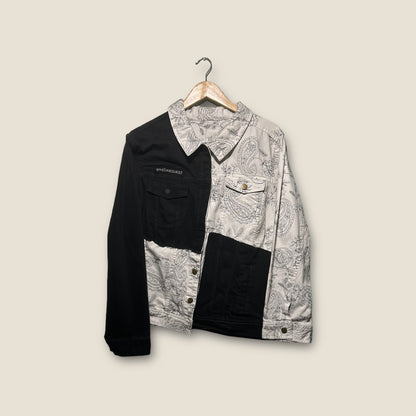 Skewed Achromatic Denim Jacket